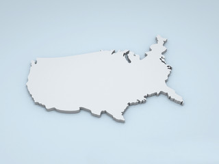 Obraz premium Mapa USA 3D