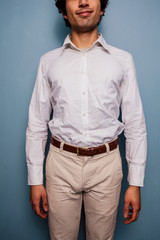 Young man in white shirt