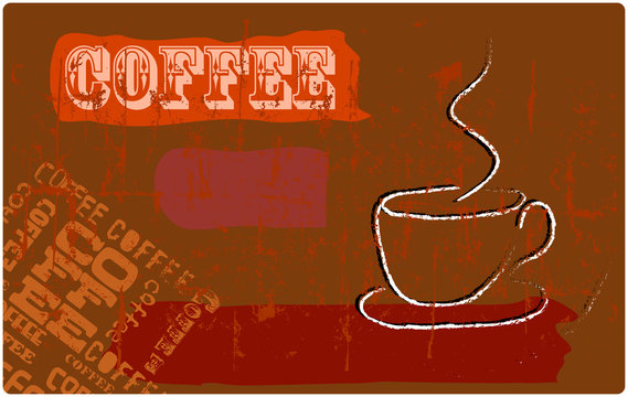 coffee illustration, cafe menu, free copy space