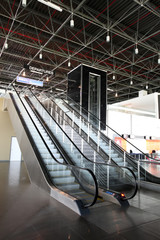 Airport Departures Gate With Escalators