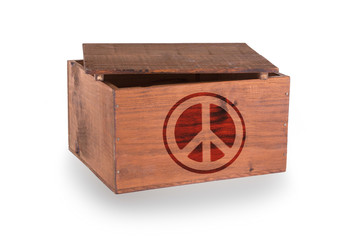 Wooden crate isolated on a white background