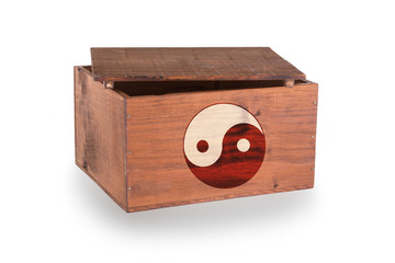 Wooden crate isolated on a white background