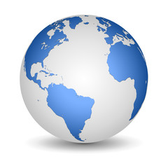 White and Blue globe