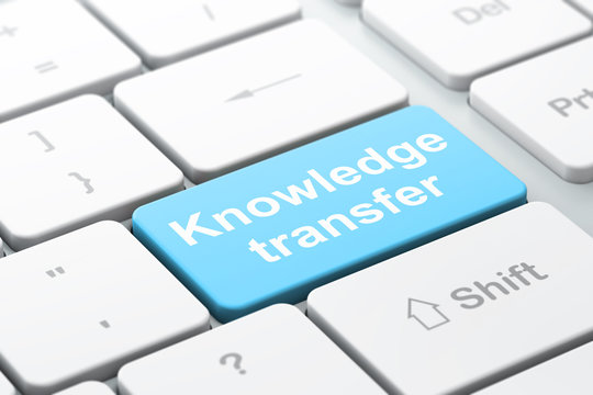 Education concept: Knowledge Transfer on keyboard background