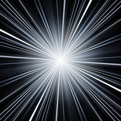 Abstract black and white stripes burst background