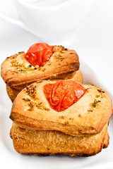 Delicious bread with tomatoes