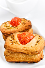Delicious bread with tomatoes