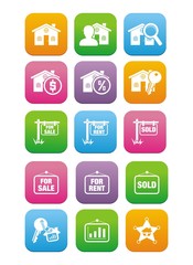 real estate flat style icon sets