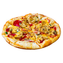 Appetizing pizza isolated white background (clipping path)