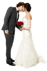 Adorable young couple kissing
