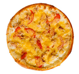 baked pizza fast dinner crust italian food cheese isolated white