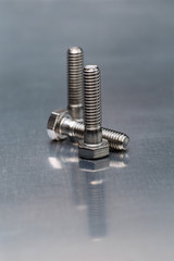 Steel Bolts on a mtal work bench