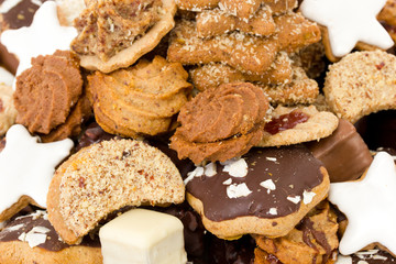 Close-up of fresh baked christmas cookies
