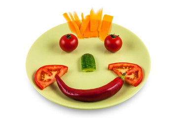 Smiling face made of vegetables