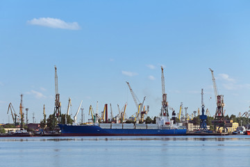 Fototapeta premium Big port Saint Petersburg, Russia