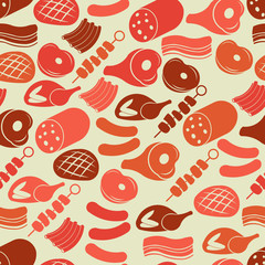 Seamless pattern with meat products - 59522977