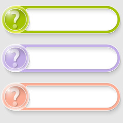 Obraz premium set of three vector abstract buttons with question mark