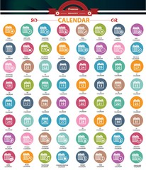 Calendar icons,Colorful version,vector