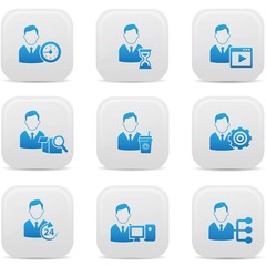 Human resource icons,White buttons,vector