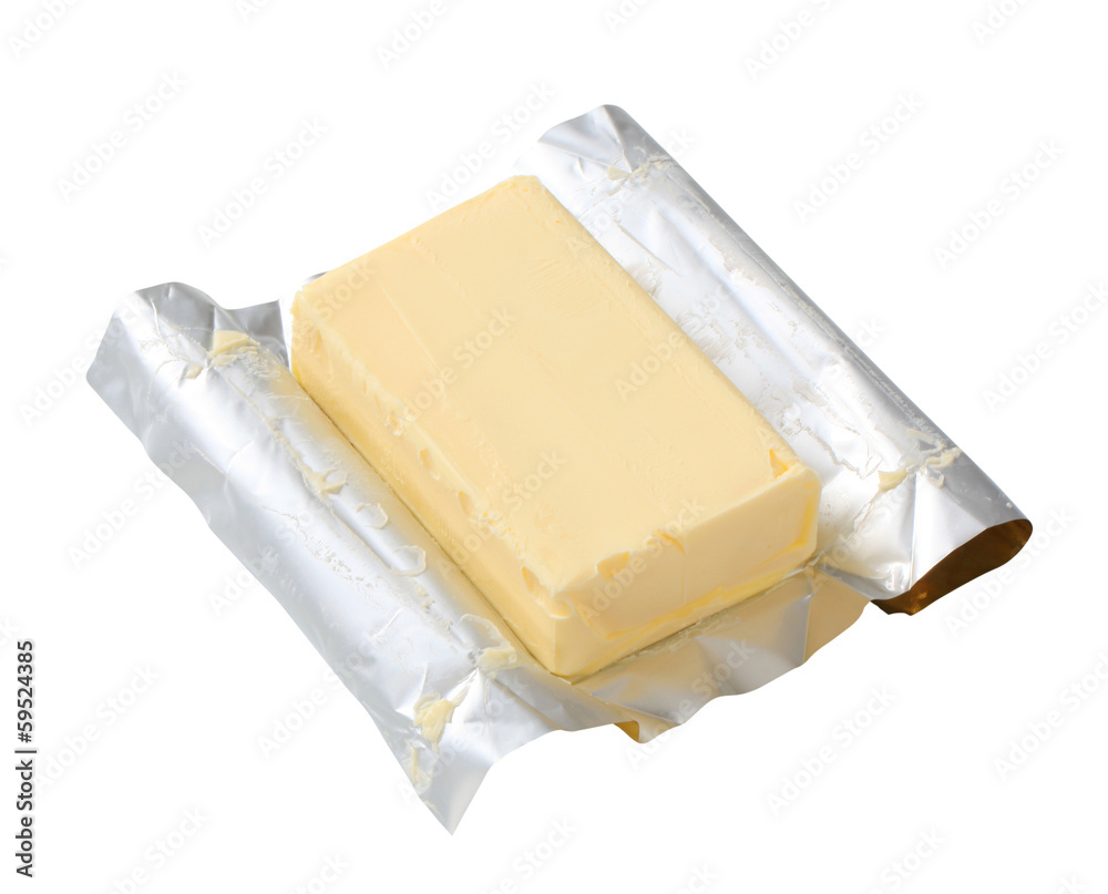 Poster block of fresh butter