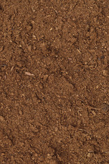 Peat Turf Macro Closeup, large detailed brown organic humus soil