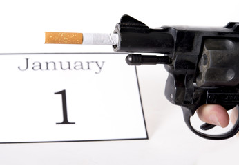 New Years Resolution quit smoking concept