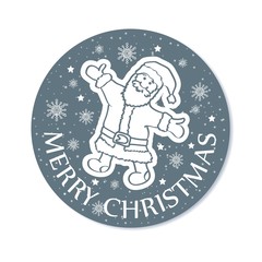 Obraz premium Round Christmas greeting card. Vector illustration