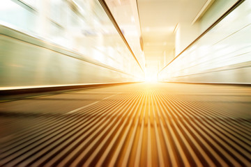 escalator ,interior of the shanghai pudong airport .