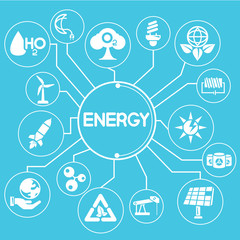 energy info graphic, blue theme