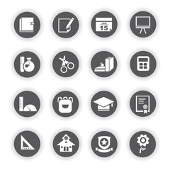 school icons, stationery icons