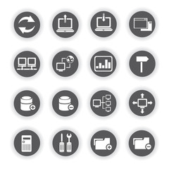 network icons, database icons