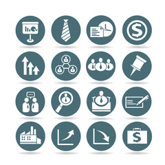business management icons, web buttons, app buttons set