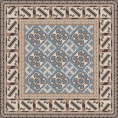 Design for square carpet in Oriental style
