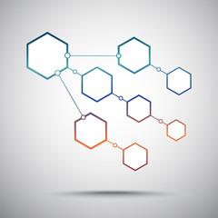 Connection of the eight hexagonal cells. Gradient