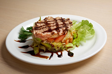 Salad with beef