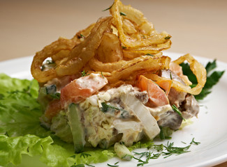 meat salad with vegetable