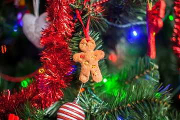 Gingerbread man in the christmas tree