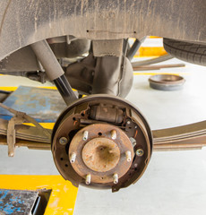 brake disk and detail of the wheel hub 