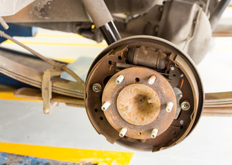 brake disk and detail of the wheel hub 