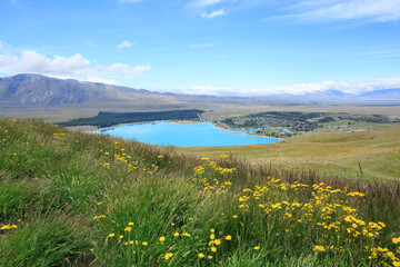 Fototapeta na wymiar Lake Tekapo widok na szczycie mt Jana