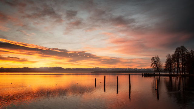 Starnberg Lake in Germany Sunrise