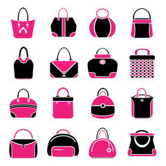 bag icons, pink color theme