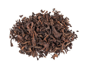 Chinese dark tea Pu-erh isolated on white