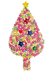 Christmas tree made of wooden beads