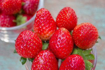 fresh ripe red strawberries