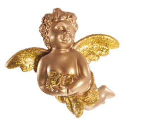 gold christmas angel and white backgroun - 59533977