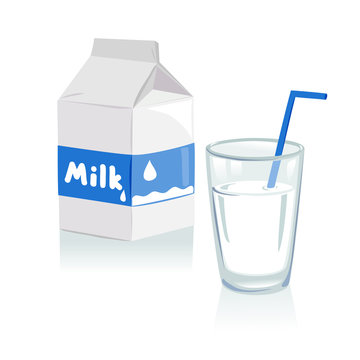 glass of milk and a carton of milk