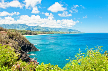 Kauai north shore in a sunny day, Hawaii Islands
