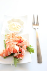boiled shrimp and mayonnaise salad