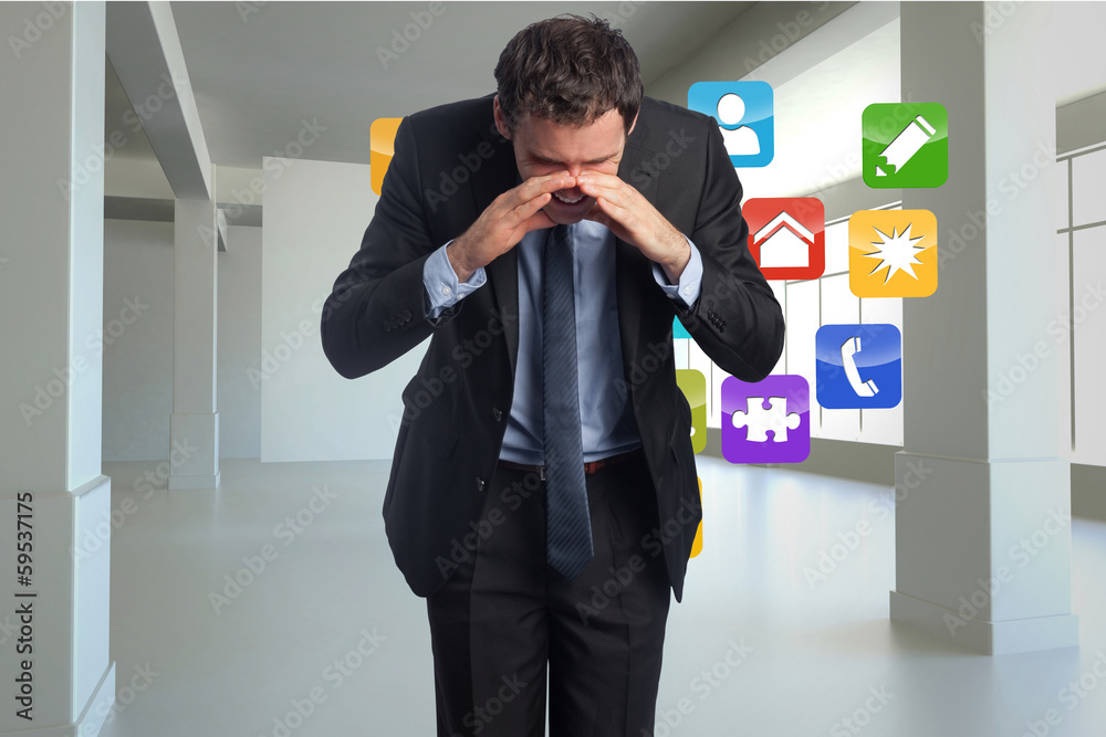Poster composite image of shouting businessman